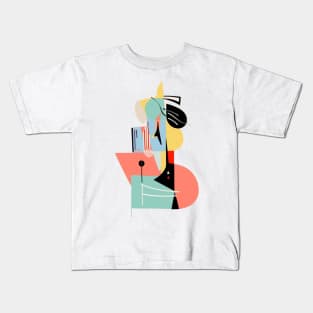 Picasso Style Cat and Dock Kids T-Shirt